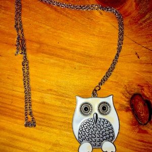 White Owl Necklace